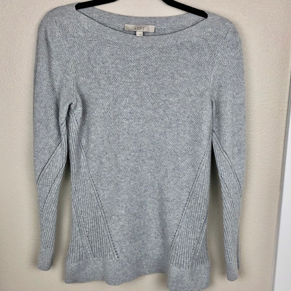 LOFT Sweaters - Loft Grey 100% Cotton Sweater Size Small